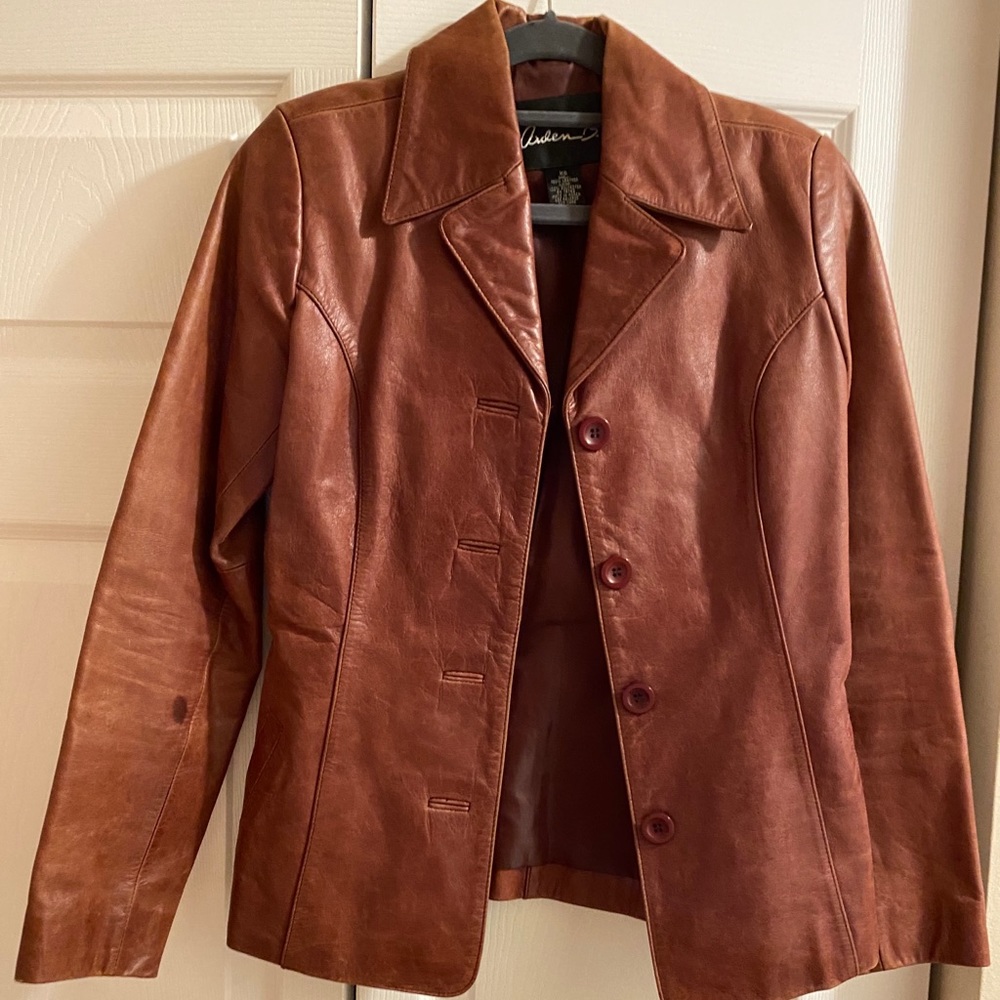 Arden B red leather blazer. Perfect condition.